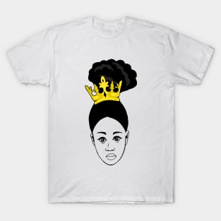 Brown Skin Girl Afro Melanin Queen T-Shirt